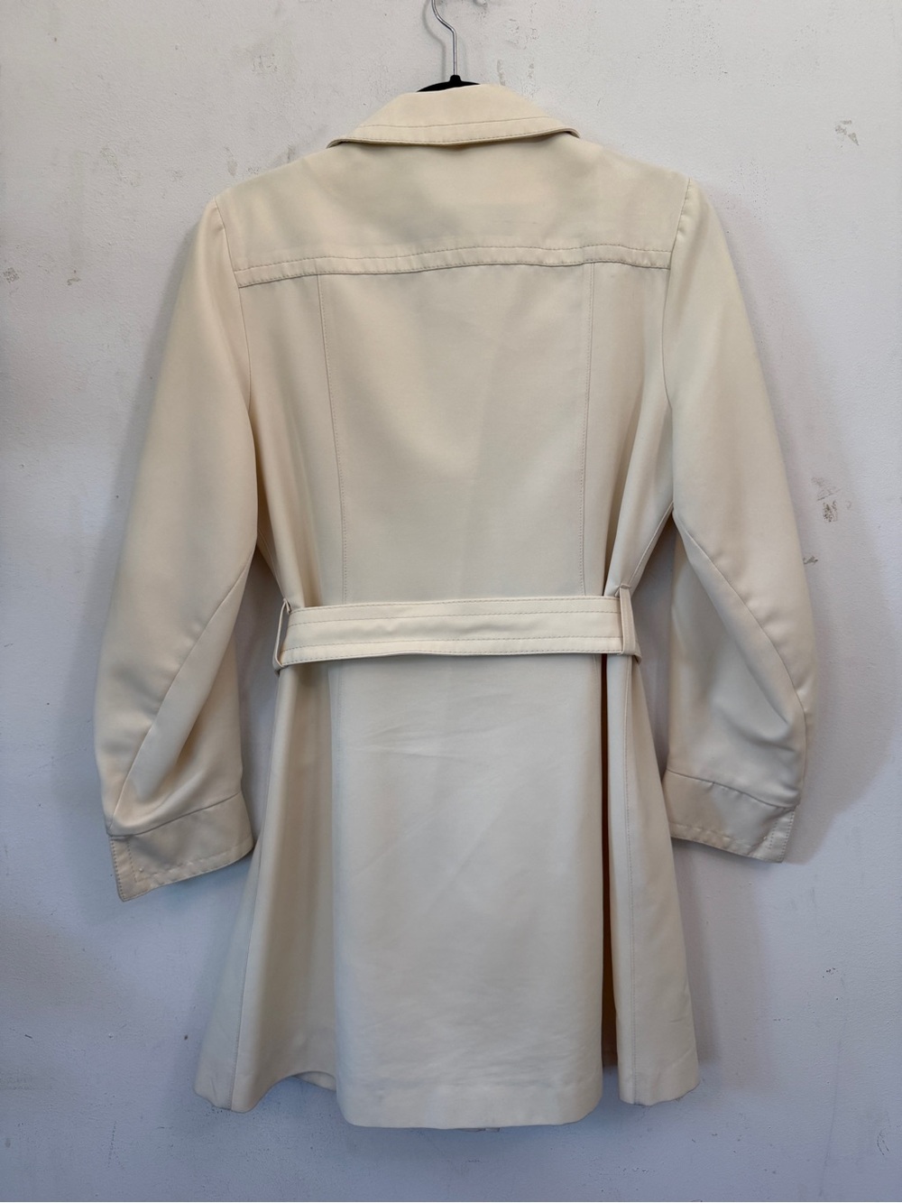 Vintage Women’s Cream Belted Trench Coat S - Picture 5 of 8